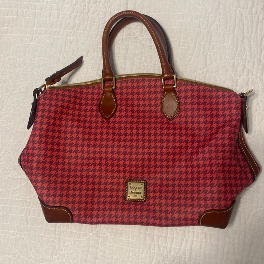 Dooney & Bourke Red Houndstooth Satchel